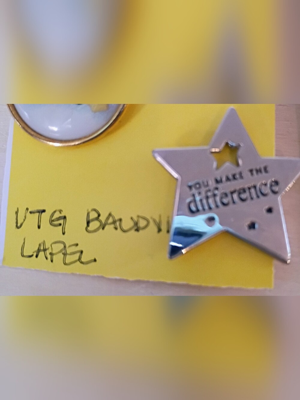 Silver Star 'You Make The Difference'  Lapel Pin Vintage